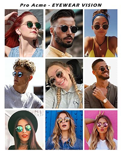 Pro Acme Classic 100% Real Glass Lens Aviator and Retro Round Sunglasses