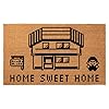 Funny coir monster doormat home sweet home welcome mat 30 x 18 inch heavy duty non slip outdoor indoor use  urban country home decor