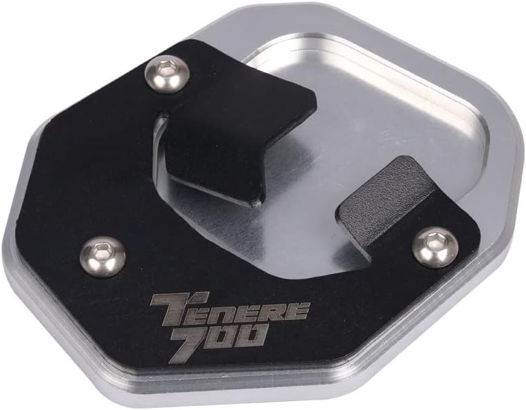 DEHIWI for Ya&maha Tenere 700 2019 2020 2021 ​Motorcycle Foot Side Stand Pad Plate Kickstand Enlarger Plate CNC Support Plate Anti Slip (Color : Black)