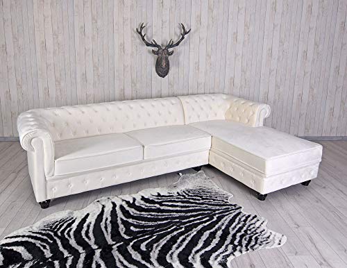 Ecksofa Sofa Samt Couch Chesterfield Wohnzimmercouch Retro Sitzgarnitur Polstergarnitur fha063 Palazzo Exklusiv – Bild 8