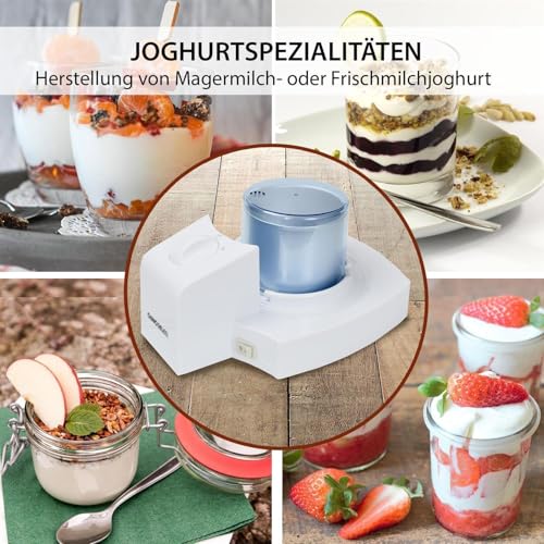 Gino Gelati Eismaschine Potium Speiseeismaschine Eiscreme Maschine Eisbereiter, 70 Watt, Weiß/Blau, Kompaktes Design, leichte Reinigung, für Zuhause – Bild 6