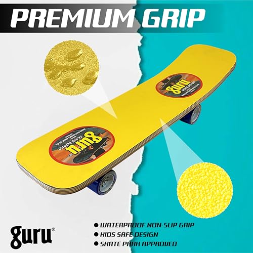 Image of GURU Skateboard, Wooden Non-Slip Skateboard for Kids, Adult, Casterboard /Skate Board /Hoverboard /Longboard for Beginners, Learners, Training Purpose for All Age Group