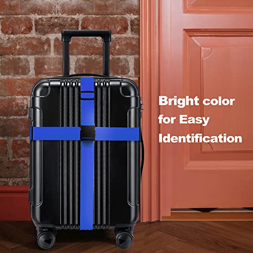Image of Luggage Straps for Suitcases TSA Approved Travel Belt 4 Pack by Chelmon(Blue)