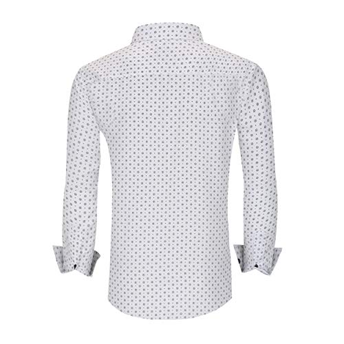 Alex Vando Mens Printed Dress Shirts Long Sleeve Regular Fit Button Down Shirt