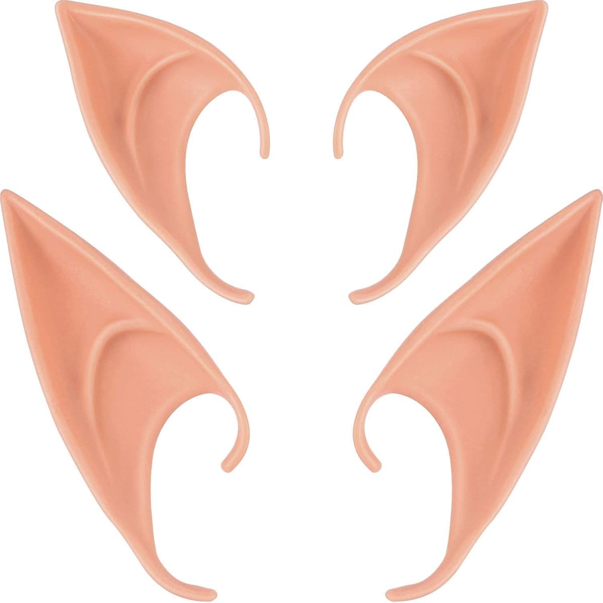 Keyoung 2 Paar Weiche Elfenohren Latex Elfenohren für Kinder und Erwachsene,Elfenohren für Elfen-Cosplay, Weihnachten, Halloween, Karneval, Partydekorationen Zubehör