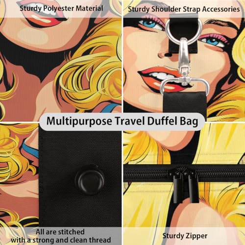 Travel Duffel Bag, Flower Floral Girl Sports Tote Gym Bag Foldable Western Aztec Weekender Bag Carry on Luggage Handle Bag Overnight Shoulder Bag for Women Men,A-18013