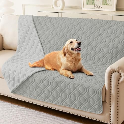 Homaxy Hundedecke Wasserdicht, 203x173cm, Grau+Hellgrau | Hundematte Outdoor Waschbar, Wendedecke Hunde Decke, Weich Katzendecke für Sofa Couch Bett Unterwegs