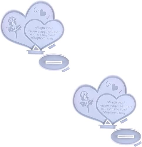 Miniatura 1 de EXCEART 2 juegos de moldes para colgantes de amor, moldes de vela de cristal, decoración de corazón, molde de silicona para el día de la madre,