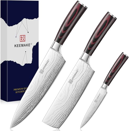 KEEMAKE Kitchen Knife Sets, 3 Pieces Professional Chef Knife Set