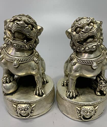 Lion Feng Shui AMUCK Blanc Cuivre : Protégez et Décorez Votre Bureau avec Élégance
