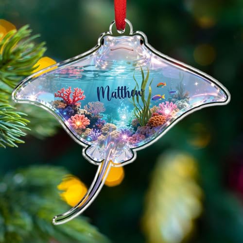 Stingray Christmas Acrylic Ornament 2026, Personalized Sting