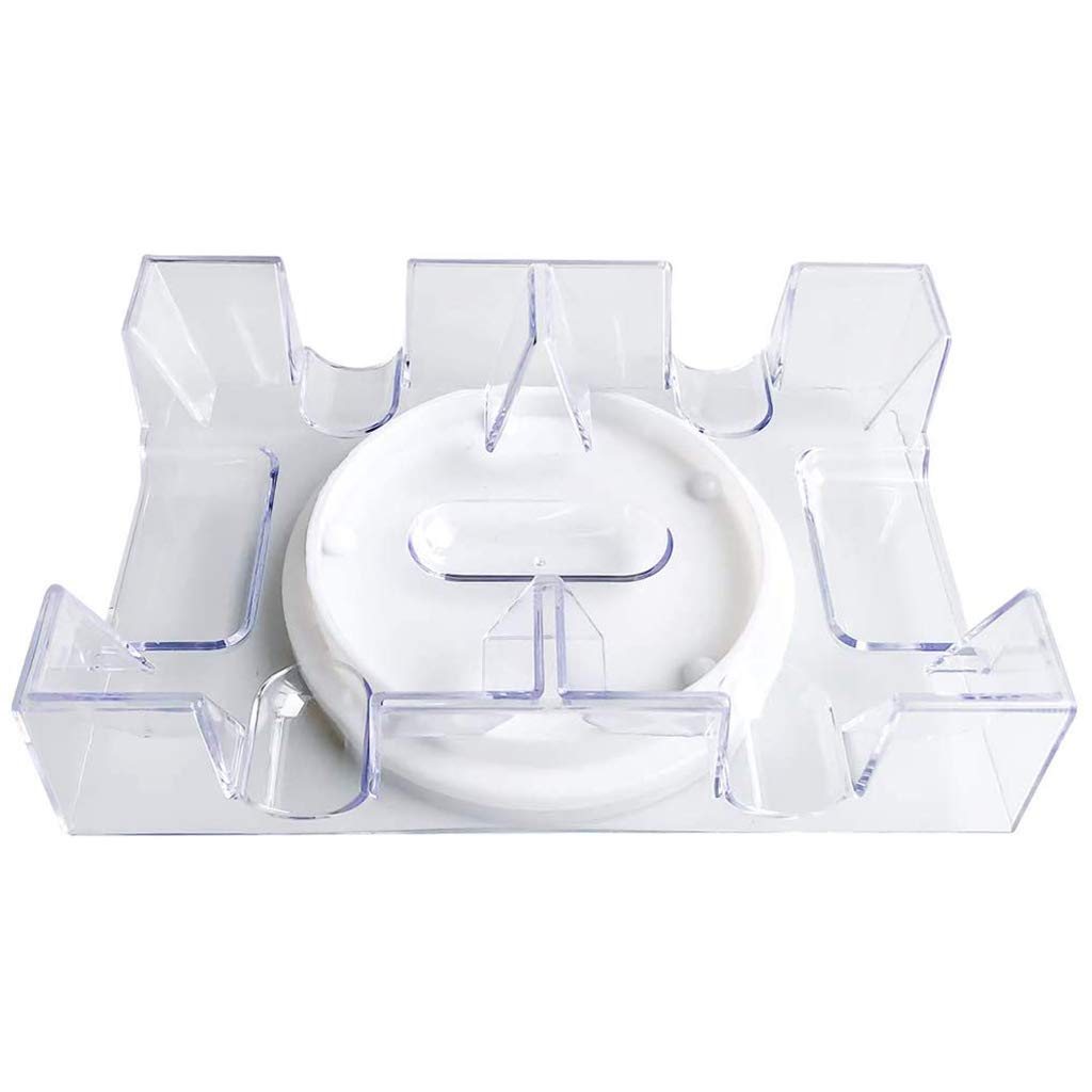 Tarjetero giratorio de 2/6 barajas, bandeja transparente para cartas de juego de canasta giratoria, soporte para cartas de juego
