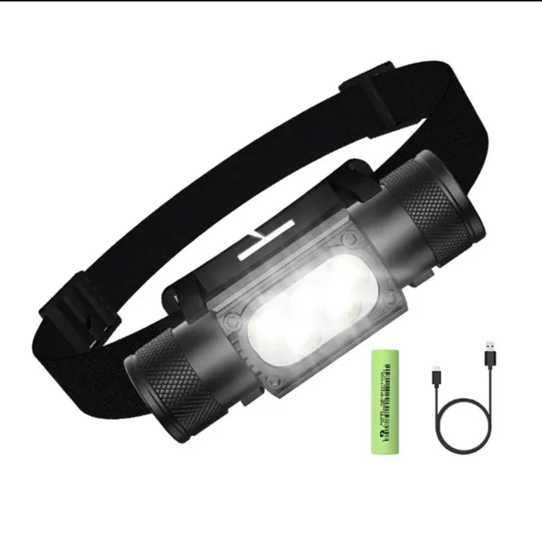 NOOR Rechargeable Headlamp, Flashlight, Rechargeable Head Lamp for Outdoor Camping Cycling Running Fishing
