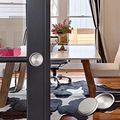 Enconker 6 Pack Closet Door Finger Pull 2-1/8”, Sliding Door Hardware Satin Nickel, Round Insert Bypass Closet Door Handle, Easy Snap-In Installation For 5/16”Depth X 2-1/8" Diameter Opening Hole #TOP6