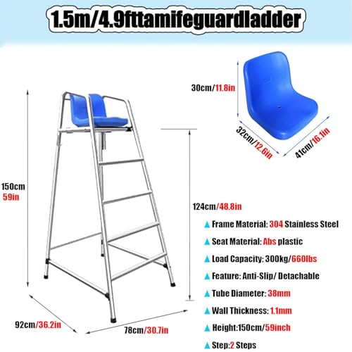 Chaise de sauvetage de 150 cm pour éliminer les angles morts