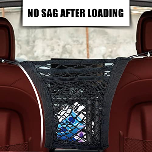 Image of Vrasly 3-Layer Car Mesh Organizer, Car Net Pocket, Car Organizer Storage Between Front Seats, Multifunctional Car Seat Organizer, Barrier of Backseat Pet Kids, Driver Storage Netting Pouch