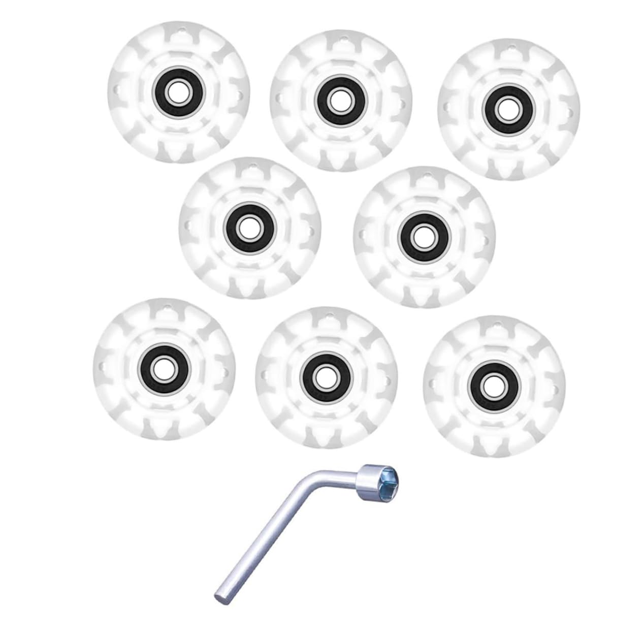 TOYANDONA 1Set Glowing Roller Skating Wheels Double Row Light Up Skates Accessories Durable PU Material for Use for Adults Asphalt