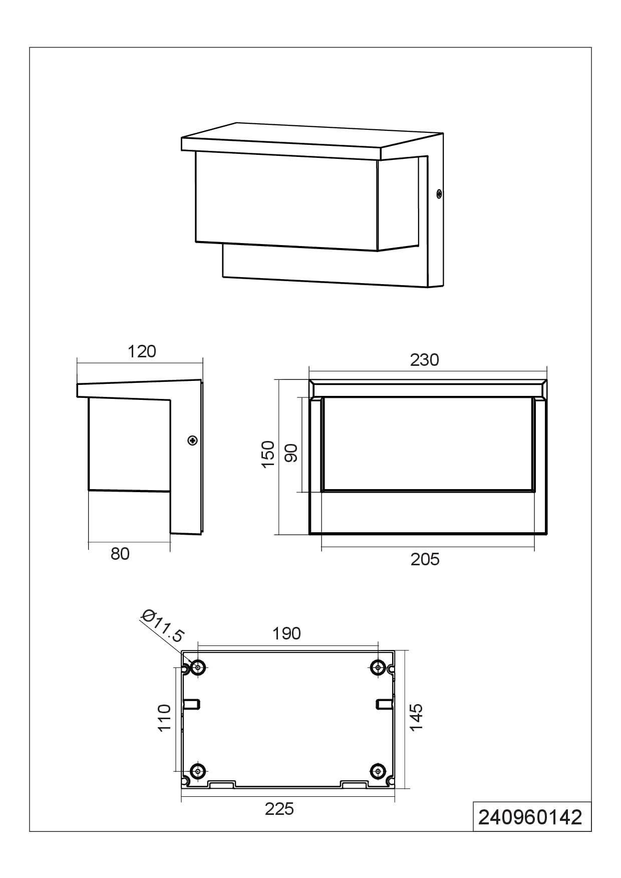 Trio Leuchten LED Außen Wandleuchte Nestos 240960142, Aluminium Druckguss Anthrazit, Schirm Kunststoff Weiß, inkl. 13 Watt LED |