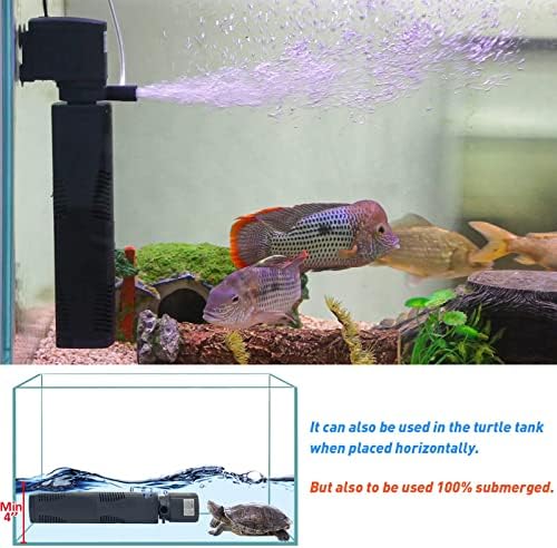 TARARIUM Internal Fish Tank Filter for 150-560 Litre Tank Bio Sponge Aquarium Filter Powerful Submersible Water Pump with Aeration Large Tank Turtle Garden Pond Wave Maker for Cold Water Tropical Fish