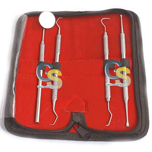 4 PIECE DENTAL PICK SET (STAINLESS STEEL)