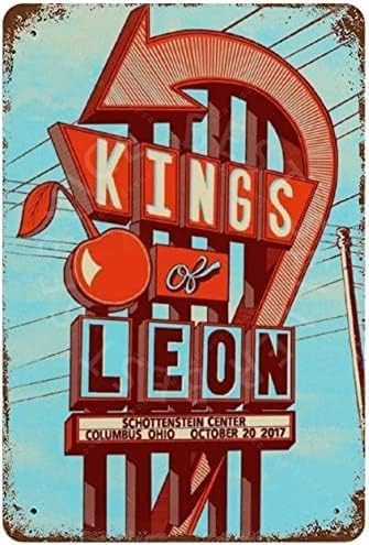 Panneau Métal Rétro "For Kings Leon" - 20x30cm - Décoration Murale Pour Maison