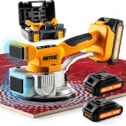Image of Tile Vibration Tool Kit with Dual 20V Batteries - Cordless Tile Vibration Machine for Precise Tile Leveling and Installation | Dual Battery