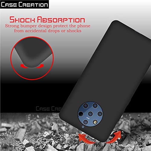 Image of Case Creation for Nokia 9 PureView 2019 Back case, Nokia 9 PureView Slim Flexible Smart Look case with 360 Camera All Angle Protection (Pure Black)