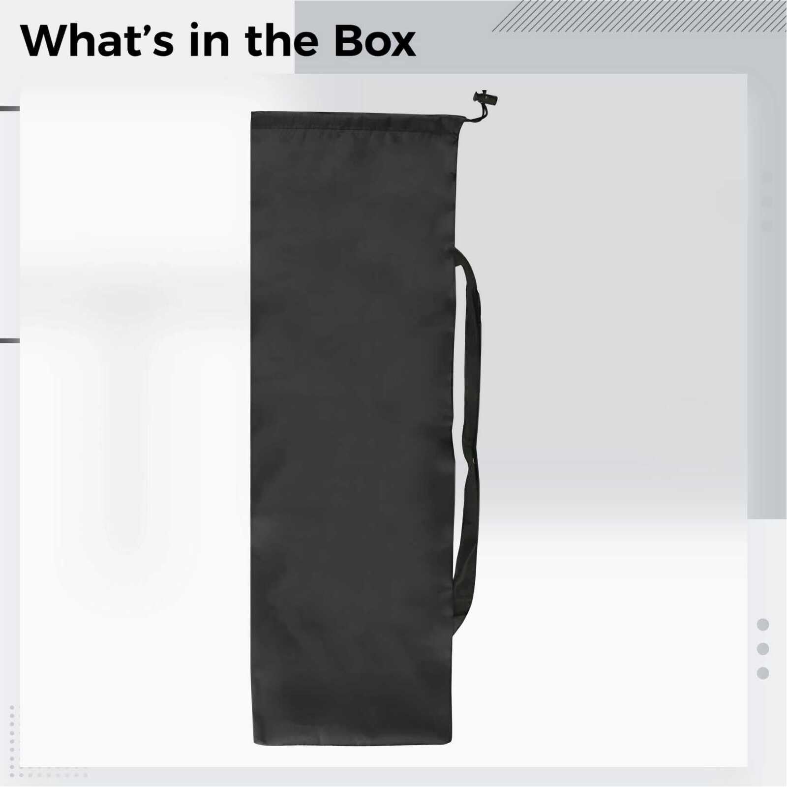 Borsa per canna da pesca, 100 cm, in poliestere 210D, con coulisse, con tracolla, per tappetino da yoga, bastoncini da pesca, campeggio, nero