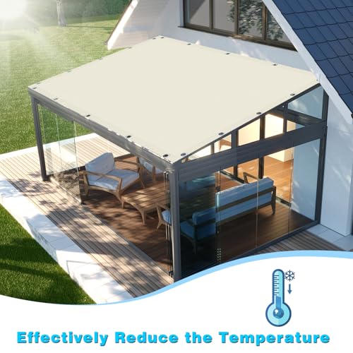 Voile d'ombrage rectangulaire imperméable protection UV 98 % extérieur balcon 3x6m