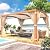 MELLCOM Aluminum Louvered Pergola - 11x13, Adjustable Pitched Roof, Wood Grain Finish with Waterproof Curtains and Nets