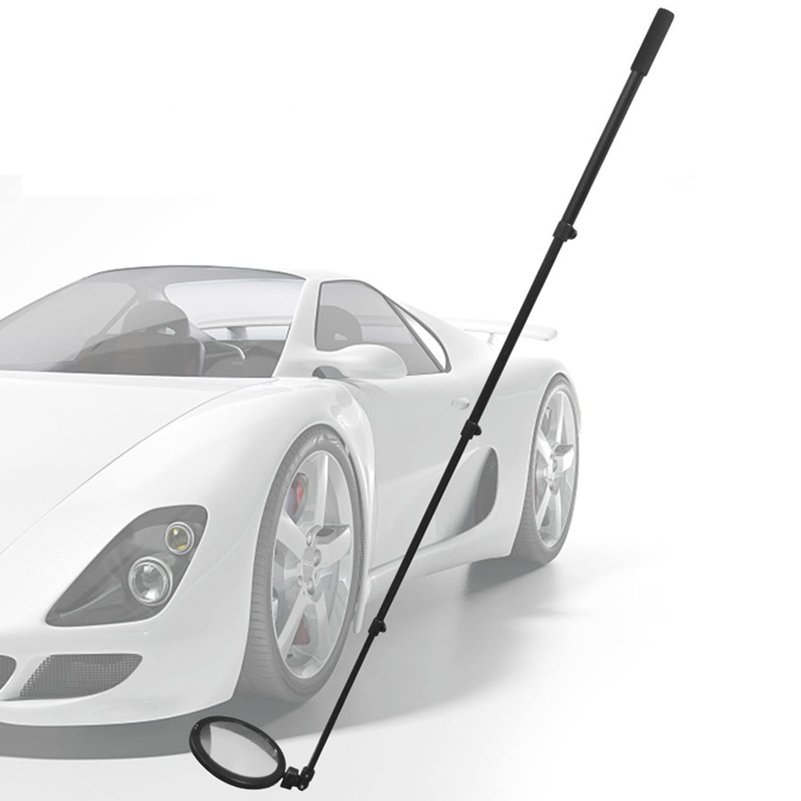 YNIYUJKL 16Cm Safety Inspection Acrylic Detection Mirror,Telescoping 52Cm To 160Cm, 360 Degree Adjustable Angle Mirror With Led Light