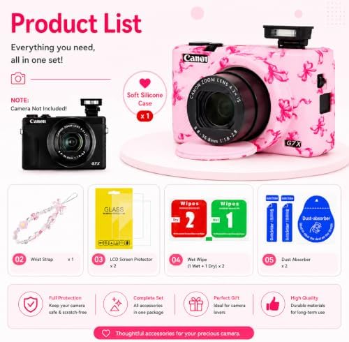 Tizaczp Camera Case for Canon G7X Mark III Cute Pattern case - 2