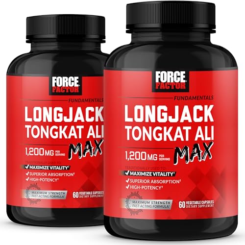 Force Factor Longjack Tongkat Ali Max, Tongkat Ali for Men,