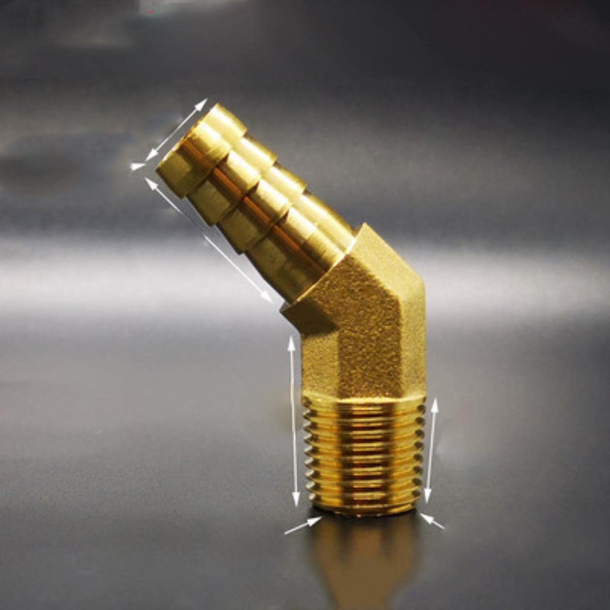 Złącze węża, złącze węża ogrodowego, 1 szt. mosiężne złączki do węża 45 stopni kolanko 8 mm 9 mm 10 mm średnica wewnętrzna węża do adaptera gwintu męskiego ZG1/81/4 8 mm01,Złącze węża(10mm 0