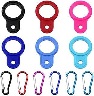 RtottiM 6 Pcs Silicone Water Bottle Buckle Portable Colorful Water Bottle Carrier Buckle for Hiking Camping Traveling Mountain Climbers