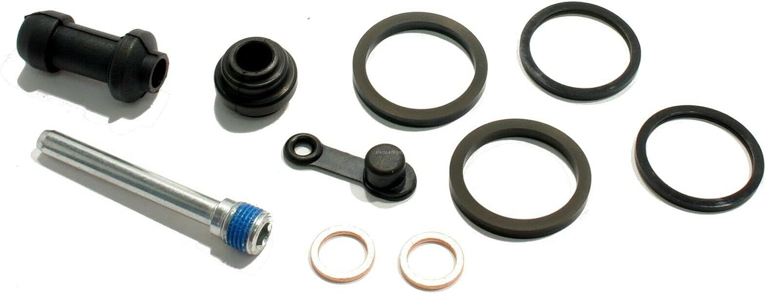 Front Brake Caliper Rebuild Kit fits - VTX 1300 VTX1300 2005-2009 - Heavy Duty Brake Caliper Kit - Brake Caliper Repair Parts Set - Boots - Seal Kit - Bleeder Cap - Pins - Copper Washers