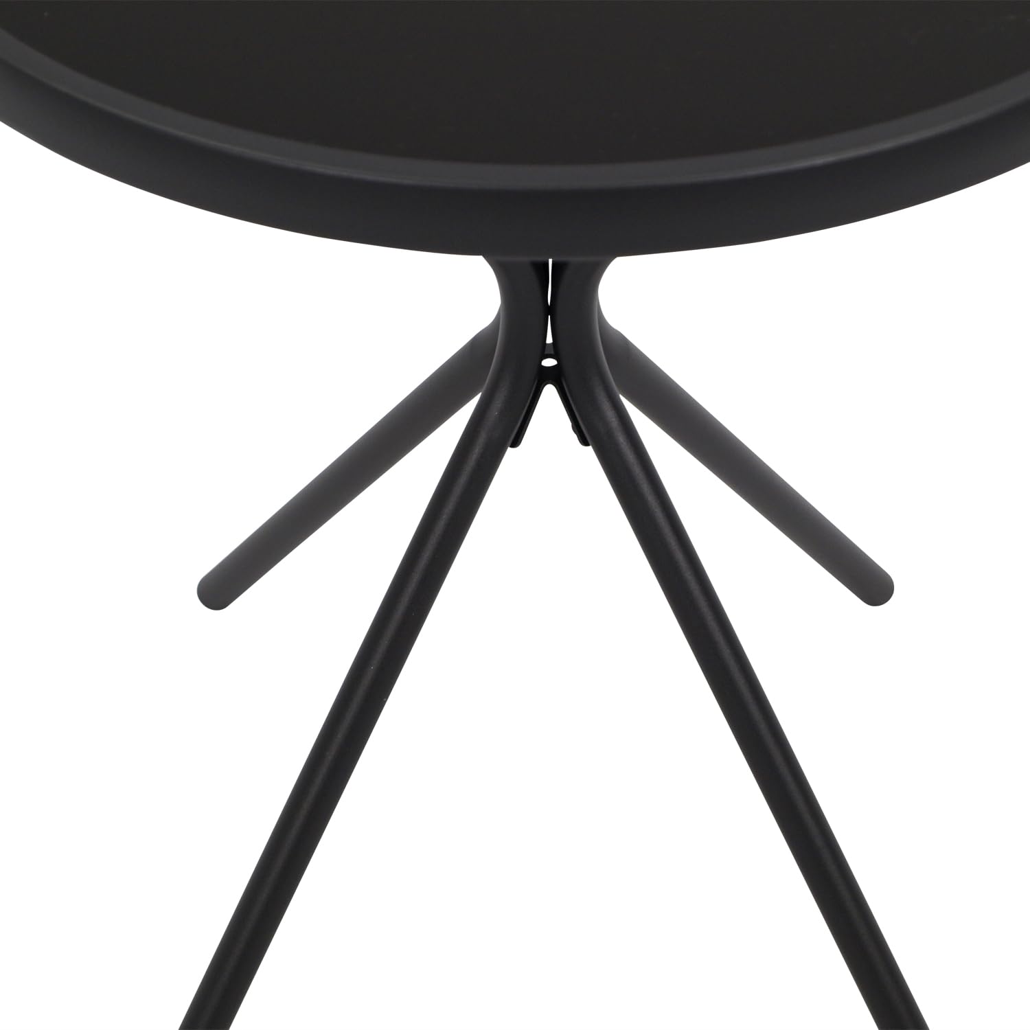 DEGAMO Bistrotisch Balkontisch Milano 60cm rund, Metall anthrazit + Glas schwarz, Outdoor