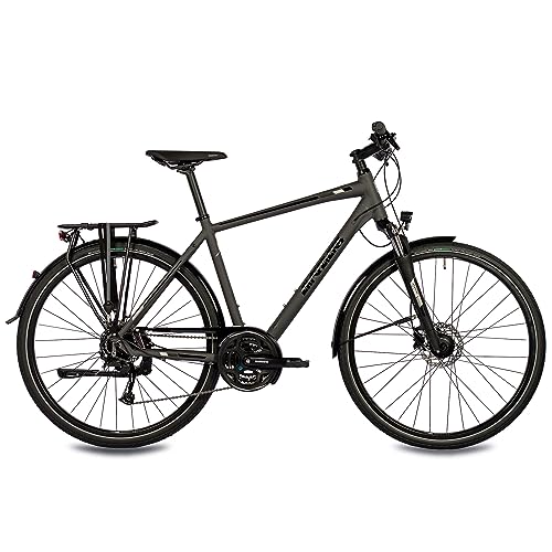 Airtracks Herren Trekking Fahrrad 28 Zoll TR.2835 Trekkingrad 24 Gang Shimano ALIVIO RD-M3100 SGS - Schwarz Matt - Modelljahr 2023 (Rahmenhöhe 60cm (Körpergröße 185-195cm))