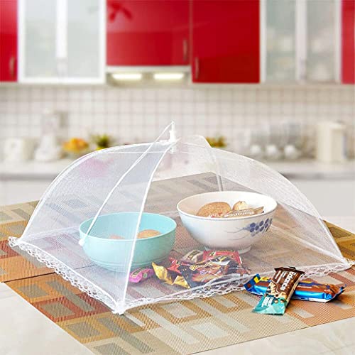 Image of HASTHIP Food Cover Net, 4 Pack 17 Inch Pop-Up Mesh Umbrella Reusable | Protects Meals from Flies and Bugs, Reusable Mesh, Collapsible Design, for Picnics, Parties and Barbecues