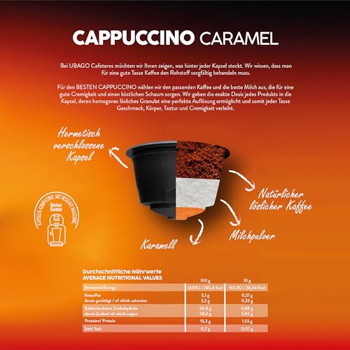 Ubago Kaffeee in Kapseln Cappuccino Caramel, Kompatible Kapseln Dolce Gusto, Angebot mit 48 Stück