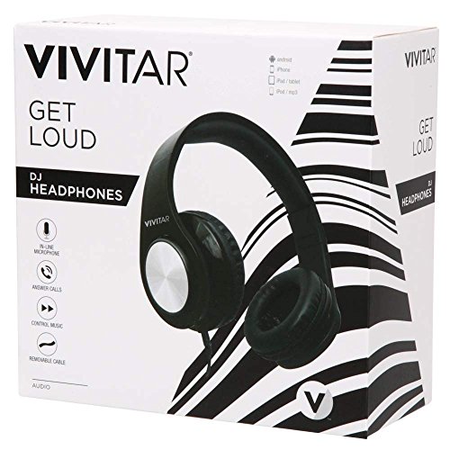 Vivitar Get Loud DJ Wired Headphones w/Mic - Black