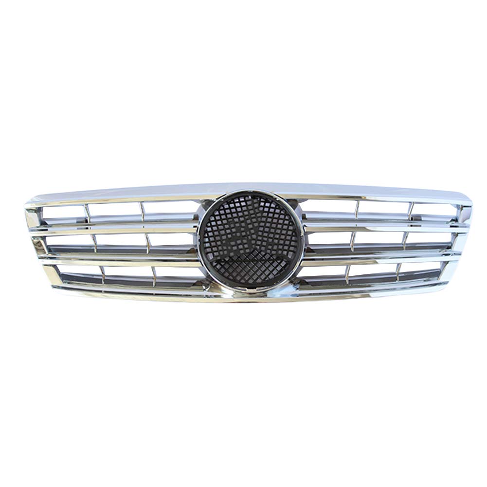 HCDSWSN Car Front Grille Chrome Grill,For Mercedes-Benz W203 W204 C280 C320 C240 C200 C180 C200 C260 C63 2000-2006 w/Emblem