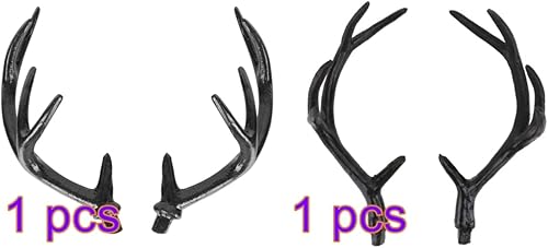 Miniatura 7 de SOIMISS 2 diademas de cuernos grandes con orejas de cornamenta y cuerno de ciervo mediano, diadema de alce para Halloween, Navidad, fiesta