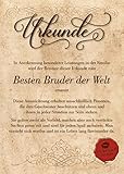 Urkunde für den Besten Bruder der Welt :: Geschenkkarte zum Geburtstag Weihnachten