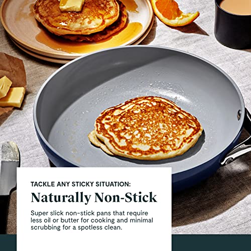 Caraway Nonstick Ceramic Cookware Set (12 Piece) Pots, Pans, Lids And Kitchen Storage - Non Toxic, Ptfe & Pfoa Free - Oven Safe & Compatible With All Stovetops (Gas, Electric & Induction) - Navy #TOP4