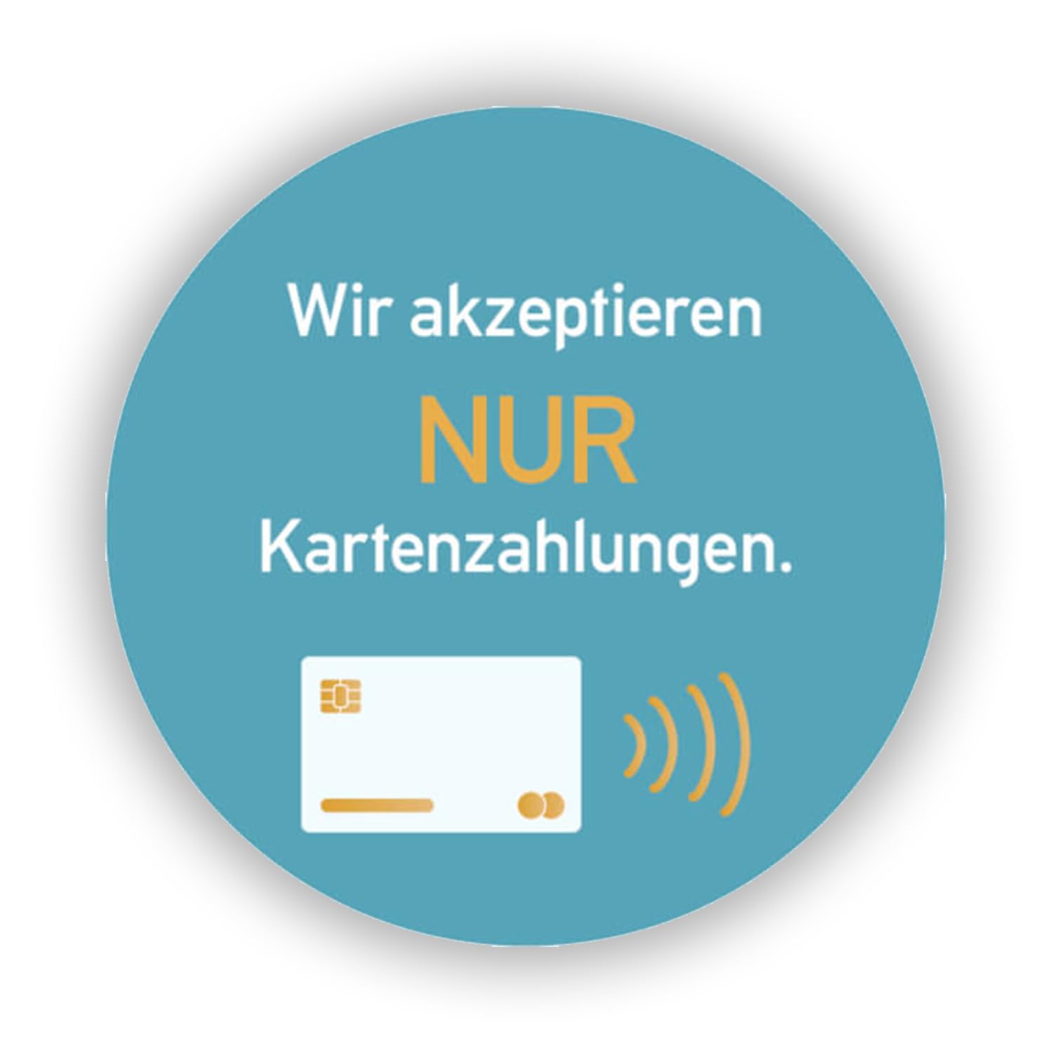 Produktbild von Betriebsausstattung24 Aufkleber „Nur Kartenzahlung“ – Ø 10 Cm, PVC, Blau, Mit NFC-Symbol, Für Ladengeschäft & Gastronomie