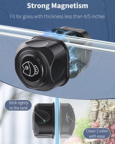image for Pawfly Aquarium Magnetic Brush for Glass Fish Tanks 1.8 Inch Stain Scr
