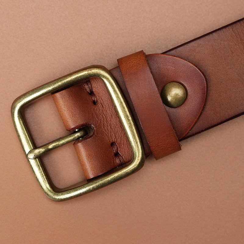 JSEIAJB Cowhide Belt Business Casual Pants Belt Middle-Aged and Young Belt(115cm)3