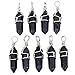 Nupuyai Hexagonal Healing Crystal Point Necklace for Women Men, Handmade Wire Wrapped Stone Dowsing Pendulum Pendant with Chain 19