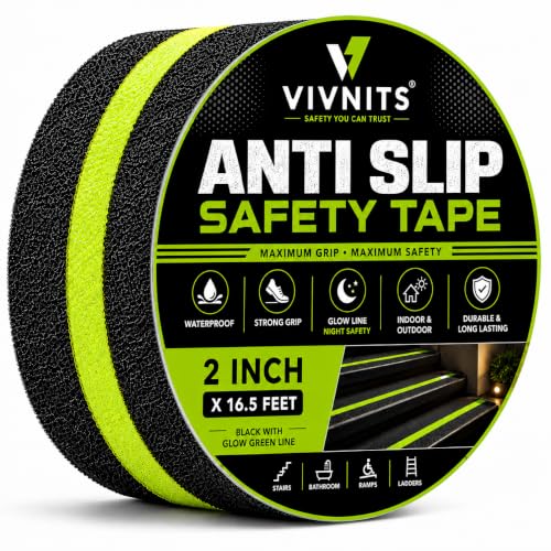 Image of VIVNITS Anti Slip Tape for Stairs Waterproof, Anti Skid Grip Tape for Staircase, Non-Slip Stair Tape for Steps, Granite & Bathroom Floor, Strong Traction Grip Tape for Home & Office